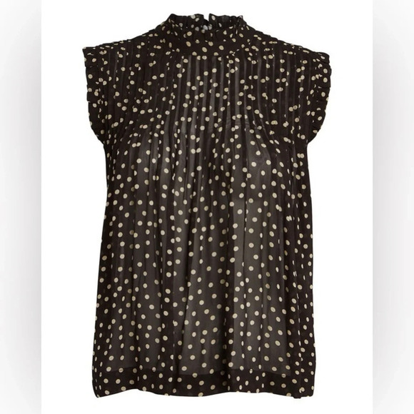 Ganni Black and Cream Polka Dot Blouse - Picture 14 of 14